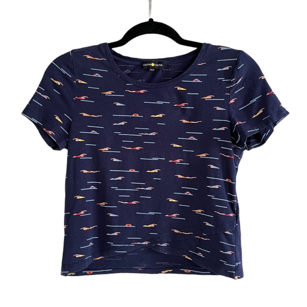 🏊‍♀️ Fold-Over Detail Tee, Swimmers Pattern 🏊